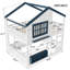 Lit mezzanine double avec bibliothèque, lit d'enfant de style maison avec rails de sécurité, espace de jeu et d'étude, blanc et bleu-1852554022-1852554017