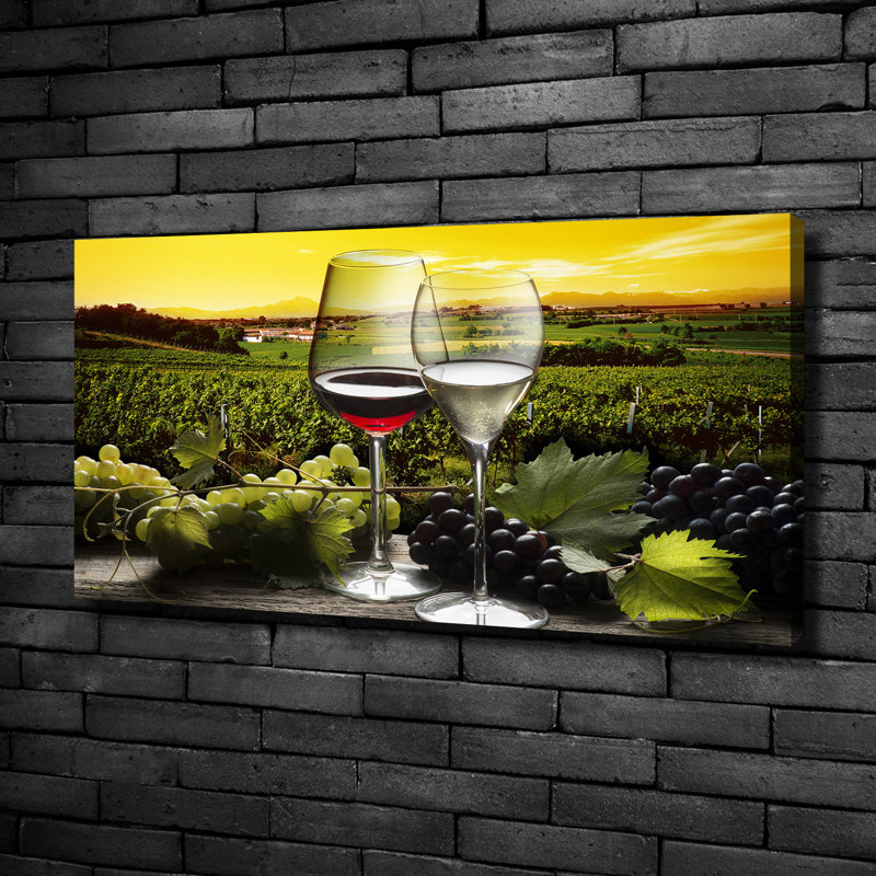 Wine And Grapes - Wrapped Canvas Print