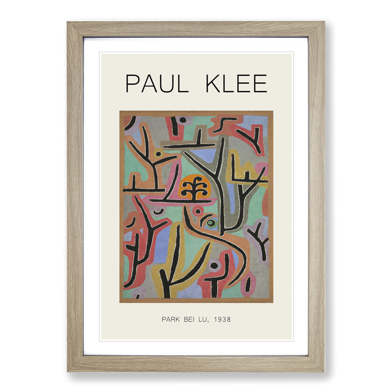 Park Scene by Paul Klee - Picture Frame Painting, 36cm H x 27cm W x 2cm D, Oak