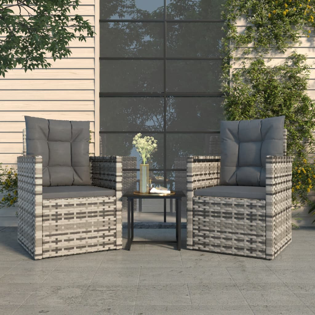 3-Sitzer Lounge-Set Vidaxl aus Rattan