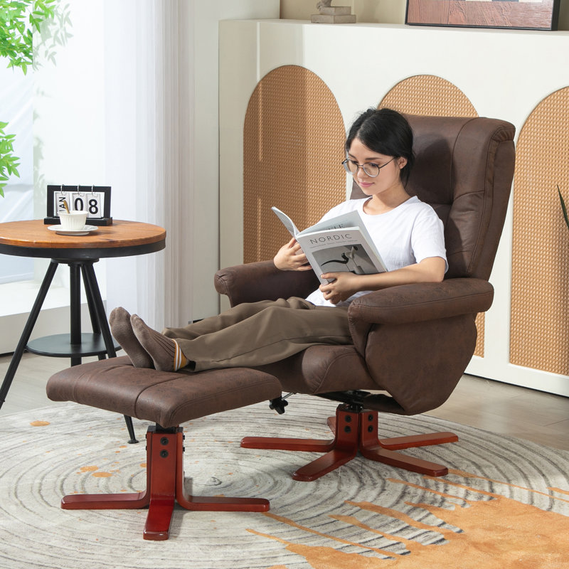 Hymera 79cm Wide Ergonomic Recliner, Brown