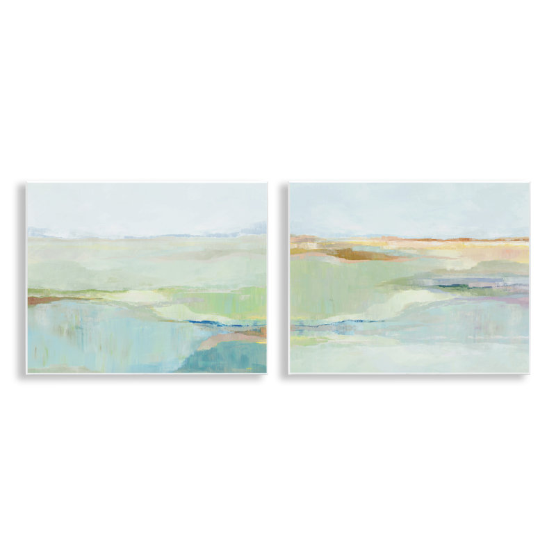 Ensemble de 2 plaques murales Soft Springtime Glow, design par Ian C.