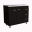 Évier utilitaire avec trois tiroirs et armoire double porte noir