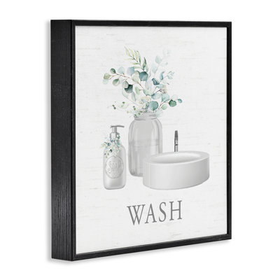 Fresh Bathroom Sink Botanicals Framed Giclee Art, design by Lettered and Lined