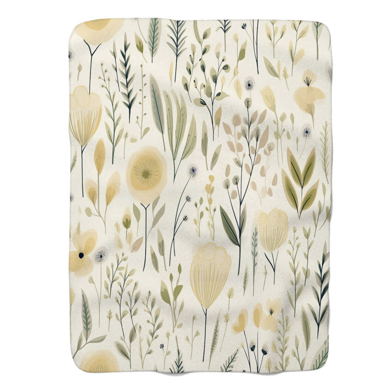 Earthy Botanics - Couverture sherpa de qualité supérieure 1 pièce, Grand lit