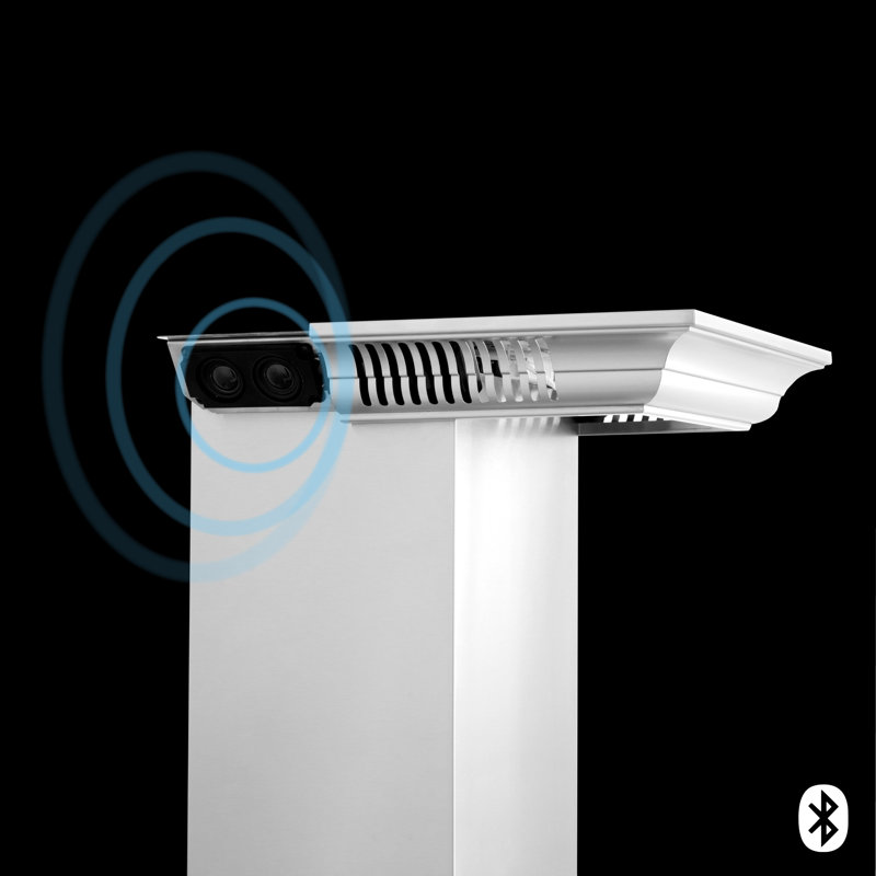 36" 400 CFM Ductless Wall Mount Range Hood, Stainless Steel