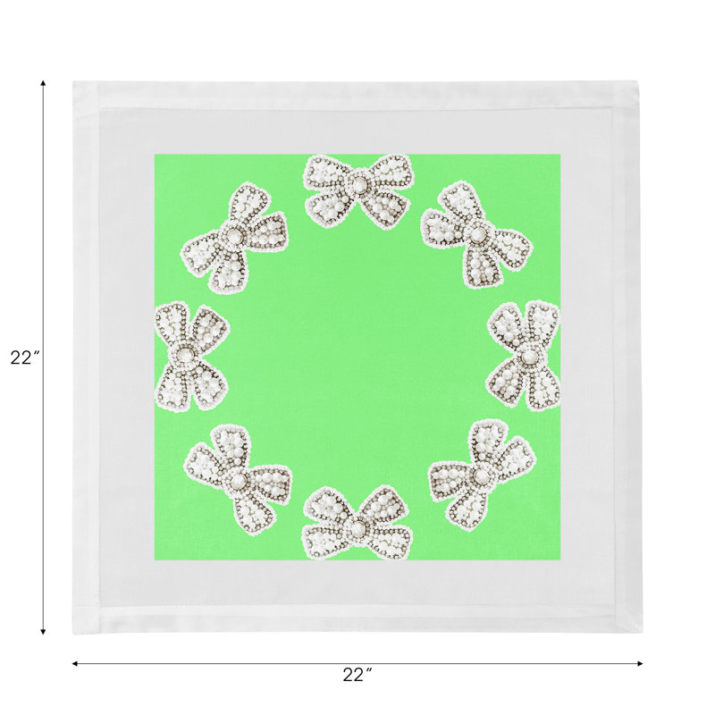 Pearl Bow Cotton Blend Square Napkins, Colony