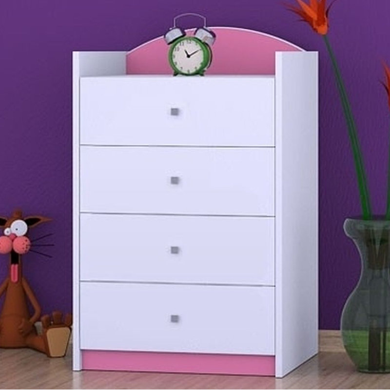 Norberg Kids 4 - Drawer Chest, Pink