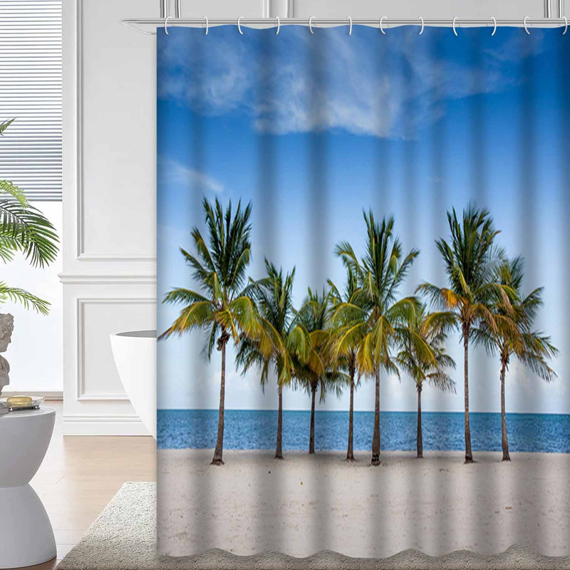 Palmiers, océan, clé, arbre, Floride, plage, ciel, sable, beau, bleu, avec 12 crochets, L 72 po x l 78 po