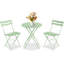 Ensemble bistro 3 pièces pour terrasse, table et chaises en métal, vert-498795439