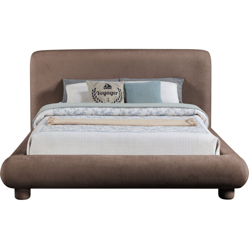Lit en tissu de chenille Huckstep, Double, Brown Chenille Fabric