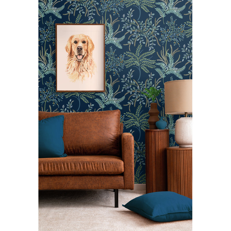 Rouleau de fleurs Ashantee, Bleu marine / vert / bleu