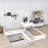 Twin Size 2 Drawers Wooden L-shaped Platform Beds with Trundle and Built-in Table-1914664084