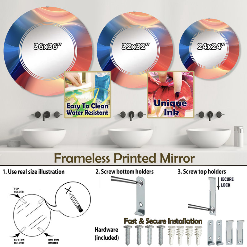 Jamyle Circle Mirror, 24" x 24"