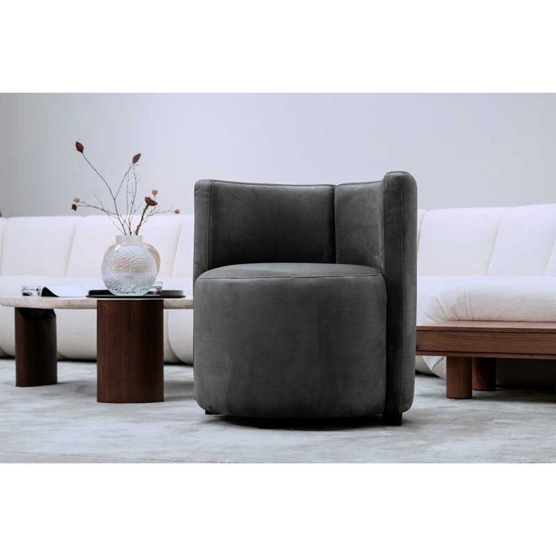Upholstered Reading Chair For Kitchen - Enjoy While Eating Dark Grey Ergonomic Accent Reduces Body Strain