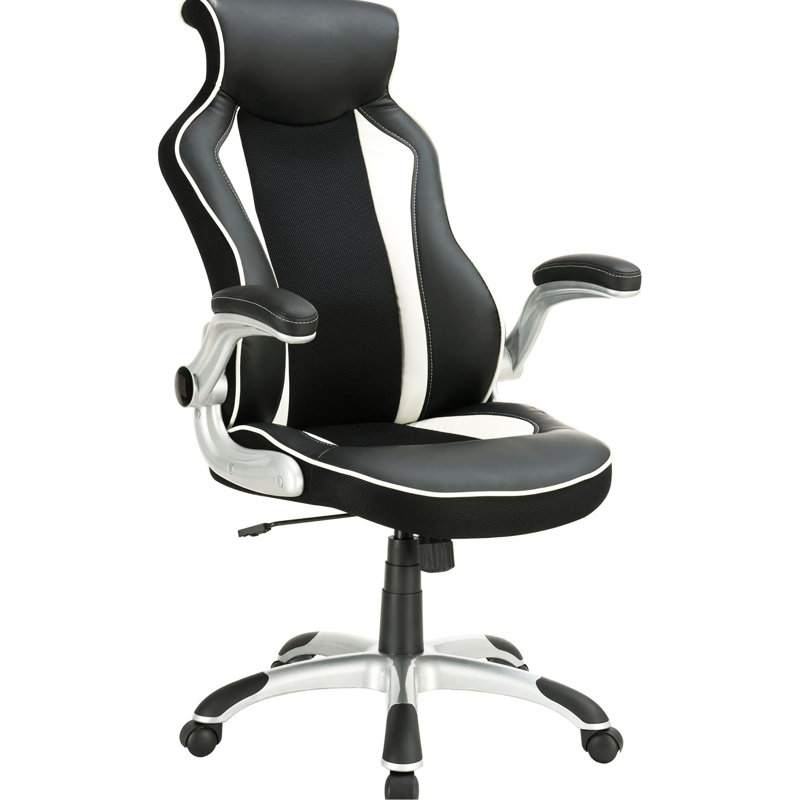 Chaise de bureau contemporaine à hauteur réglable de couleur noire