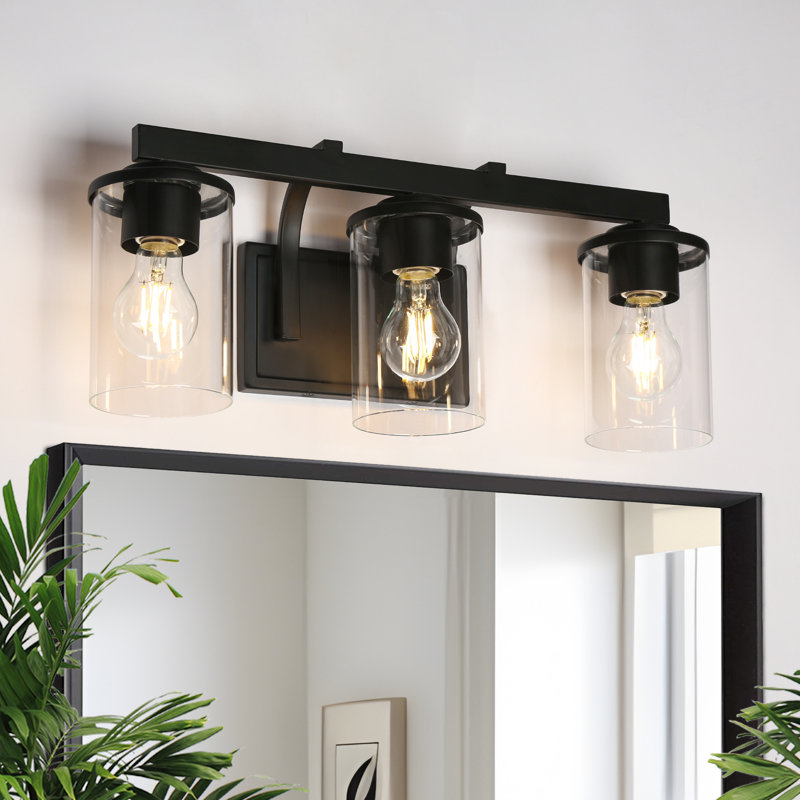 Éclairage pour salle de bain 3 lumières noires