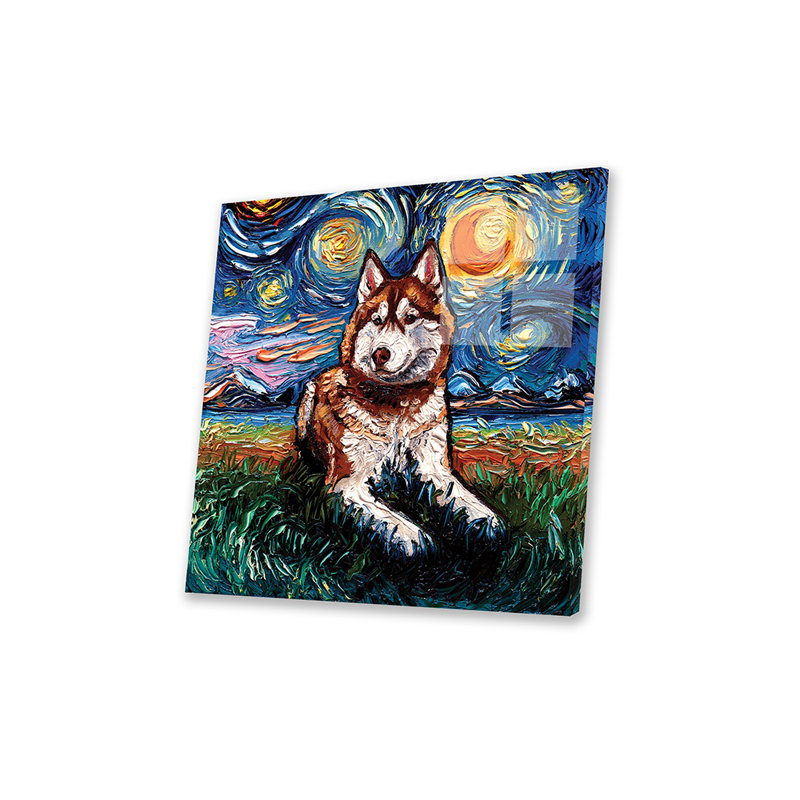 «Red Husky Night On Plastique / Acrylique» par Aja Treves, peinture