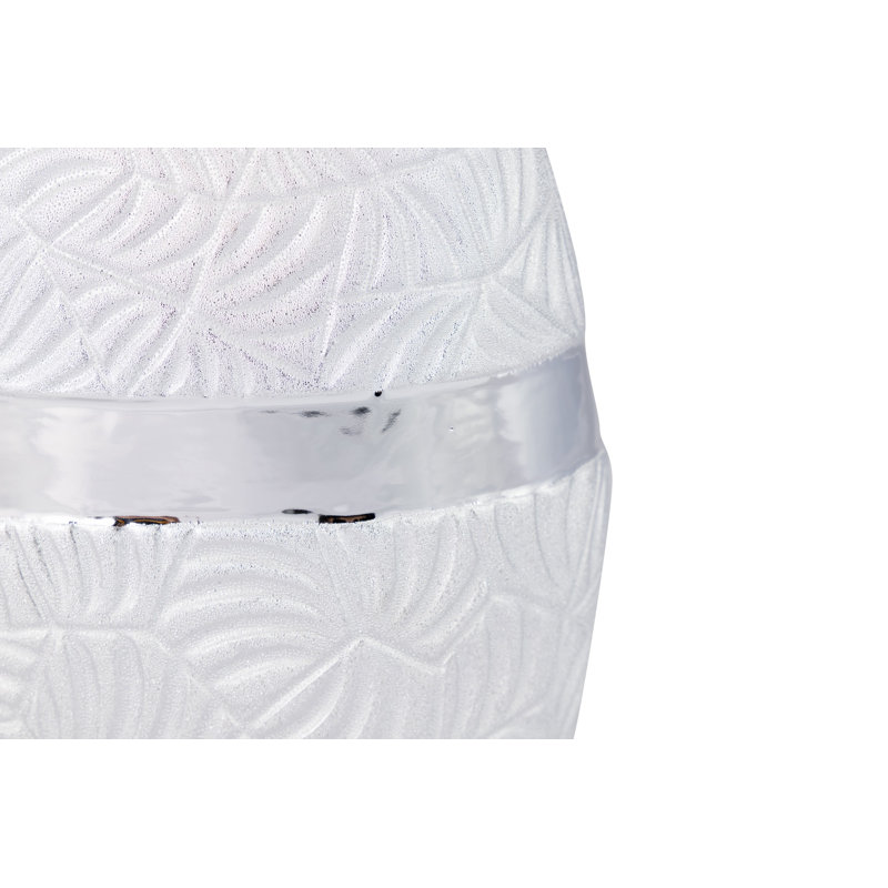 Catie Silver Ceramic Table Vase, 26cm H x 18cm W x 10cm D