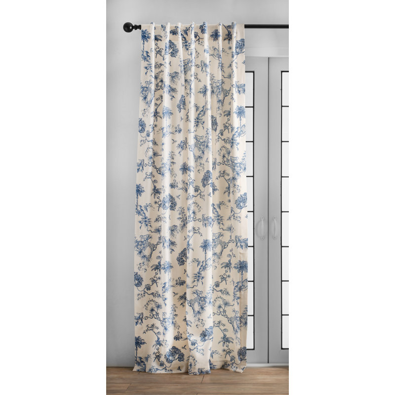 Maison d'Hermine Bonobo - Rideau bleu 100 % coton - 127 cm x 244 cm, Bleu, L 50 po x L 96 po