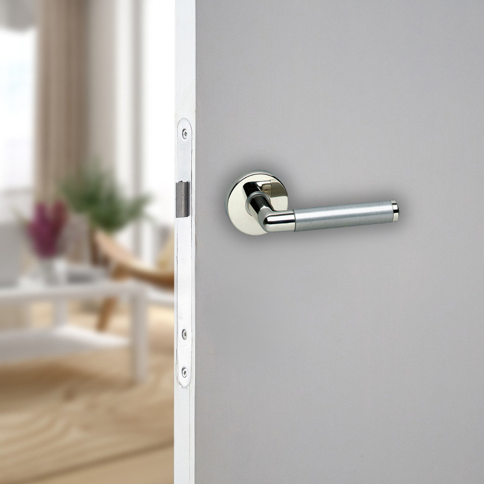 6x Urfic Vienna Metal Lever Latch Door Handles Set Rose Internal, External