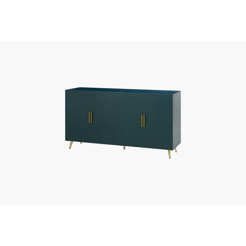 Wood Sidboard with Storage Cabinet and Adjustable Shelves, Media TV Console for Living Room Bedroom, Antique Green