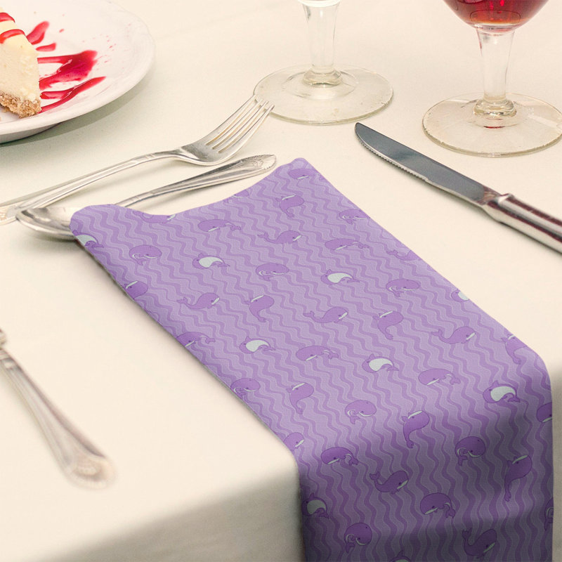 Polyester Geometric Square Napkin, Purple, 0.1" H x 22" W x 22" D, Polyester Twill