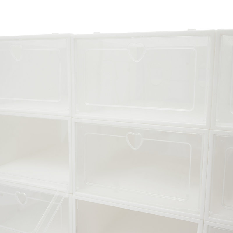 24 Pair Stackable Shoe Storage Box, White
