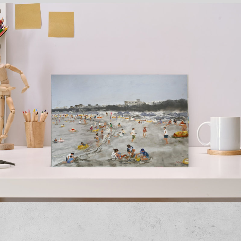 Lively Beach Scene by Jukyong Park - Wrapped Canvas Print, 30.48 cm H x 45.72 cm W