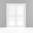 Sliding French Double Pocket Doors 60 x 80 inches Opaque Glass 4 lites Mela 7222 White Silk Kit Rail Hardware MDF Interior Bedroom Modern Doors-58144329