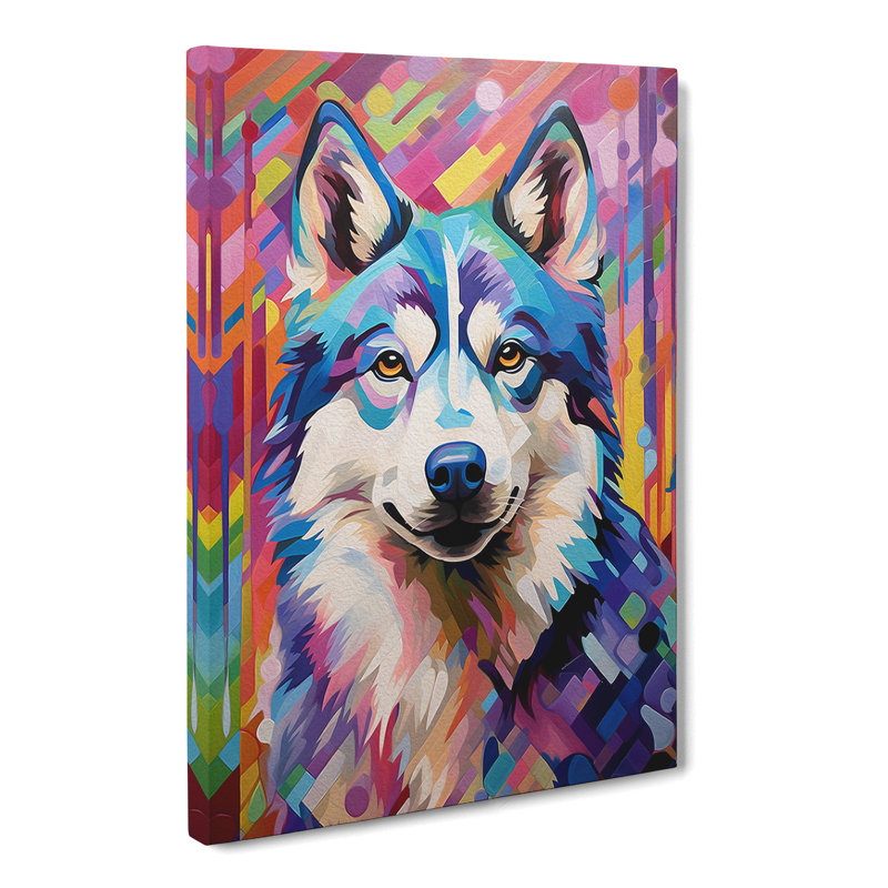 Husky Colour Field - Art Prints - Wrapped Canvas, 76cm H x 50cm W x 3cm D