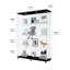 Grande vitrine à 4 tablettes en verre noir pour chambre à coucher, convient aux figurines, vin, whisky, verre trempé de 5 mm, armoire en bois, rangement en métal à rivets, poignée solide