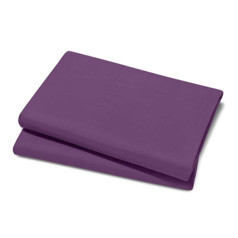 Microfiber Pillowcase Set Envelope Closure, Queen Pillow Case, Plum