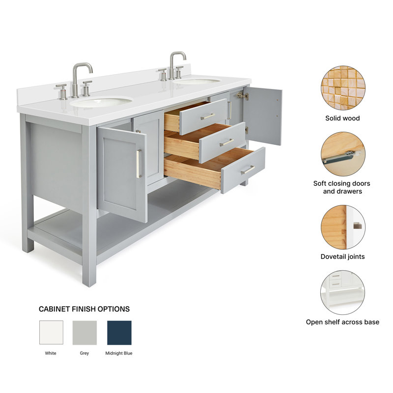 Magnolia Bath Vanity Oval Basin S073DWQ, Oval, Gray