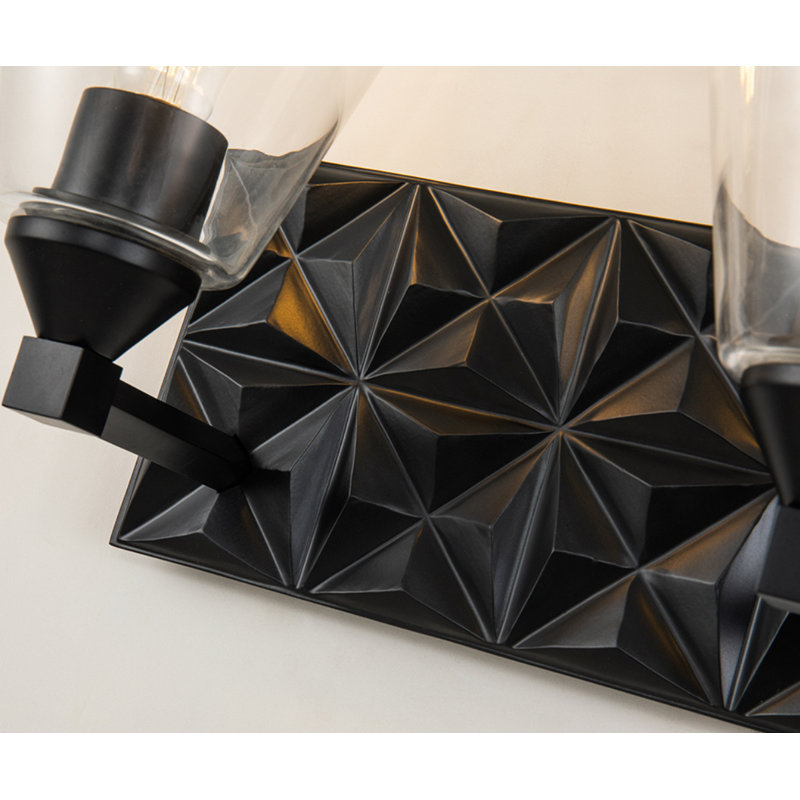 Alpha 2 Light Vanity Light With Glass, Black