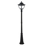Pagoda Bulb Black 1-Light 87" H Solar Powered Lamp Post