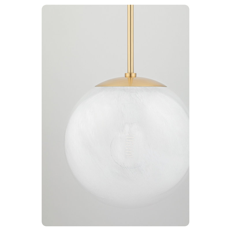 Burlington 1 Light Pendant - Aged Brass, 12" Diameter, Aged Brass