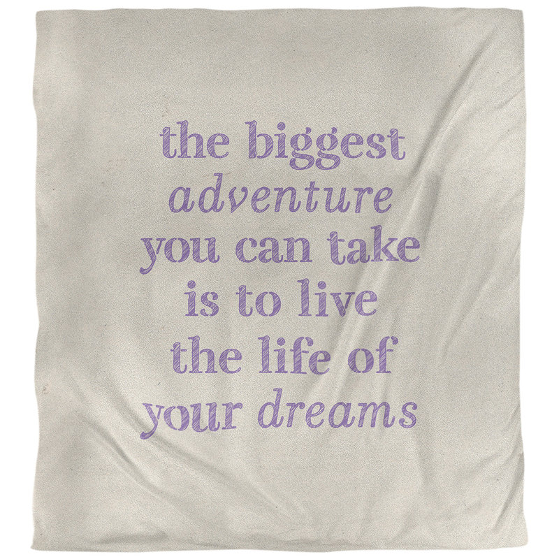 Housse de couette réversible simple Quotes, Housse de couette pour très grand lit, Blanc / Mauve