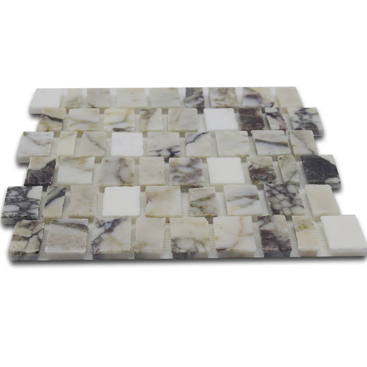 Scarpa 12"x12" Marble Mosaic Tile in Calacatta Violet