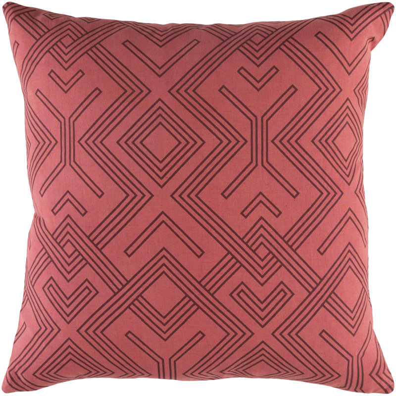 Ethiopia Sudan Throw Pillow Cover, Terra Cotta/Burgundy