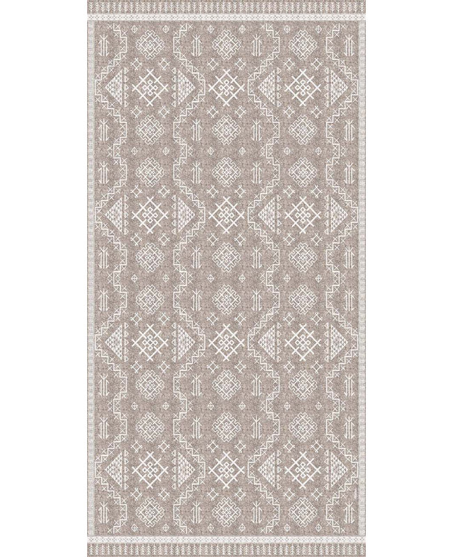 Aztec White Easy to Clean Kitchen Mat, Rectangle 2' x 4' 