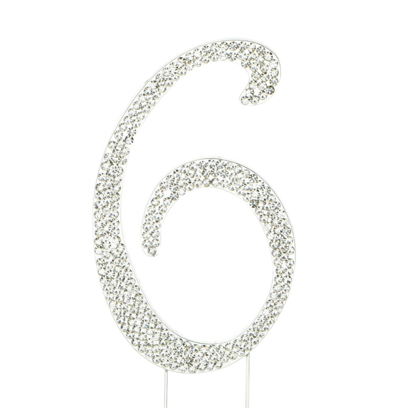 Surmatelas à gâteau rhinestone 6 po, Argent
