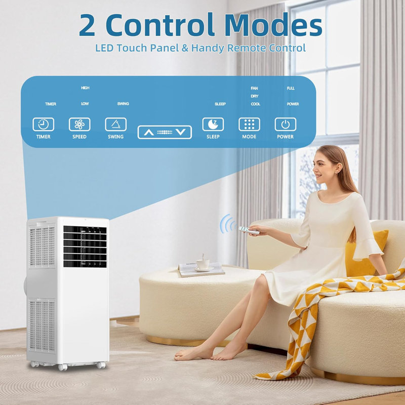 8,000 BTU Portable Air Conditioner with Built-In Dehumidifier