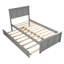 Lit simple avec lit gigogne gris amovible - Plateforme de construction en bois massif-871315785