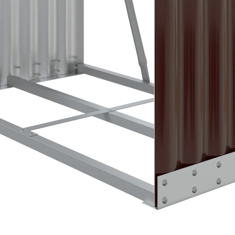 Porte-bûches en acier galvanisé 31,5 po x 17,7 po x 47,2 po, Brun