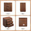 Ensemble de 2 tables de chevet 3 tiroirs, table de chevet en bois cannelé, ensemble de 2 tables de chevet, H 23,9 po x l 22,8 po x P 15 po, noyer-293338403-293338429