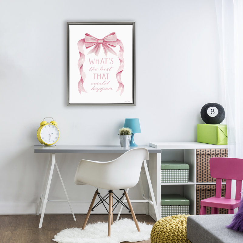Cadre flottant optimiste Best That Got Happen, design par Cindy Jacobs, H 21 po x l 17 po, Cadre flottant gris lustré