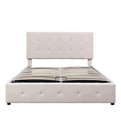 Brinsley Upholstered Velvet Lift Up Storage Ottoman Bed