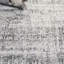 Tapis noir / gris tissé à la main en viscose / coton / laine Bedford-108597489