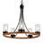 5 - Light 26" Candle Style Wagon Wheel Matte Black Chandelier For Dining Room Or Living Room